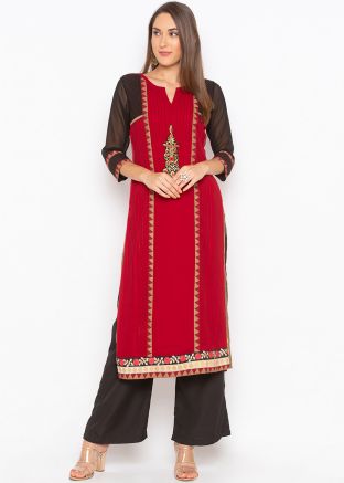Readymade Maroon Georgette Long Kurta