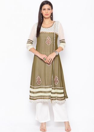 Readymade Green Georgette Long Kurta