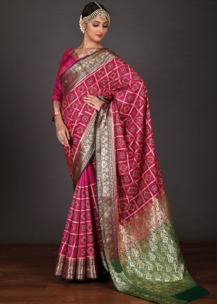 Pink Zari Woven Saree In Kanchipuram Silk