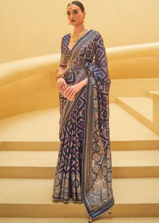 Blue Brasso Saree & Blouse