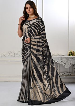 Multicolor Silk Saree In Printed