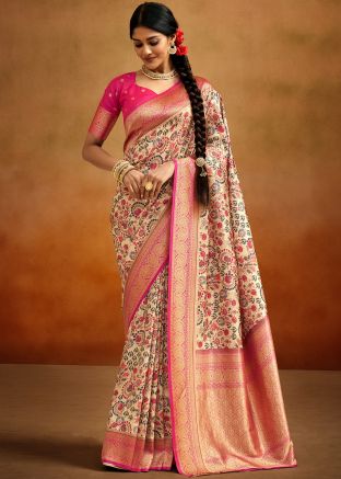 Golden Art Silk Saree With Woven Border