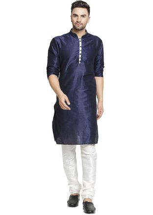 Readymade Navy Blue Kurta Churidar Set