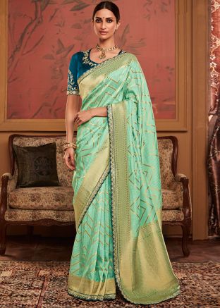 Green Zari Woven Art Silk Saree