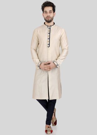Light Beige Readymade Kurta Pajama 