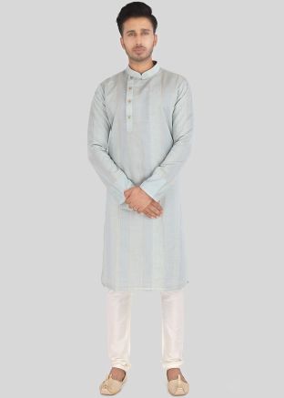 Light Blue Readymade Kurta Pajama 