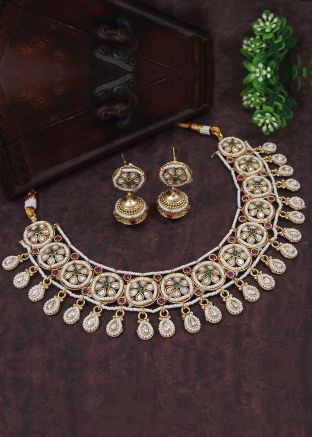 Golden Beaded Necklace Set