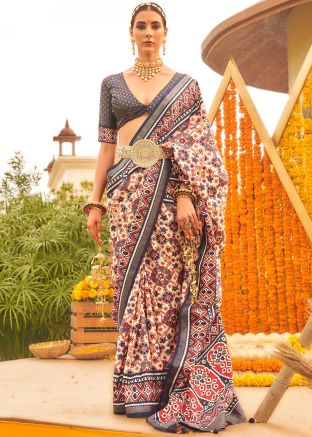 Multicolor Patola Printed Art Silk Saree