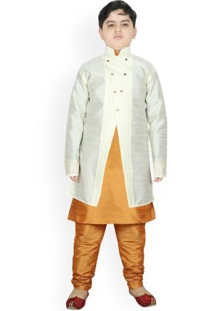 Readymade Golden Kids Kurta Pajama & Jacket