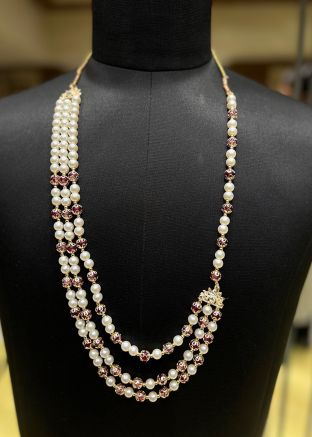 Maroon Beaded Groom Multi Layer Kantha Mala