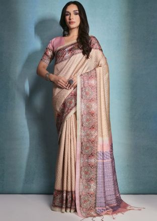 Yellow Woven Saree In Cotton