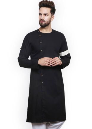Readymade Black Readymade Cotton Kurta