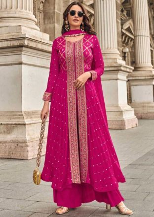 Pink Embroidered Salwar Suit Set