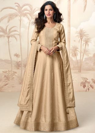 Golden Embroidered Salwar Suit Set