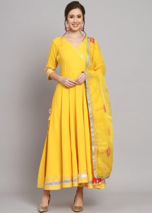 Yellow Gota Patti Salwar Suit Set