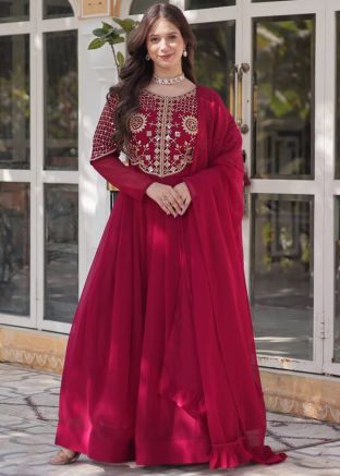 Pink Embroidered Salwar Suit Set