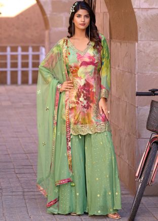 Multicolor Floral Print Salwar Suit Set