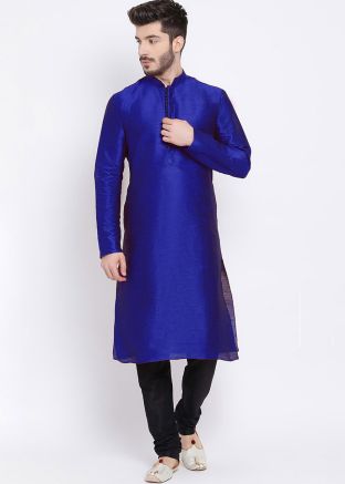 Purple Plain Silk Readymade Kurta Pyjama