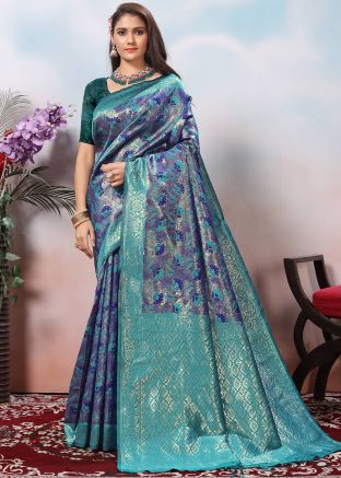 Dual Tone Purple Woven Art Silk Saree