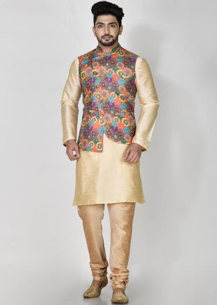Readymade Multi-Colored Digital Printed Nehru JAcket