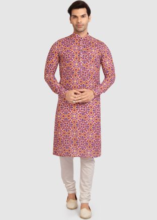Readymade Mens Cotton Kurta Pajama In Multicolor