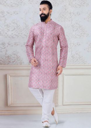 Multicolored Printed Kurta With Churidar