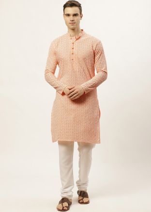Cotton Readymade Kurta In Orange