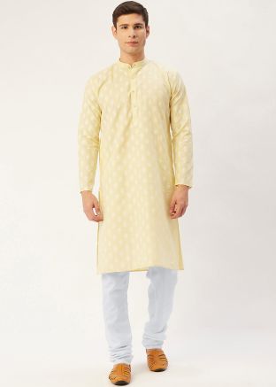 Cotton Readymade Kurta In Yellow
