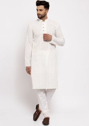 Readymade Cream Cotton Kurta