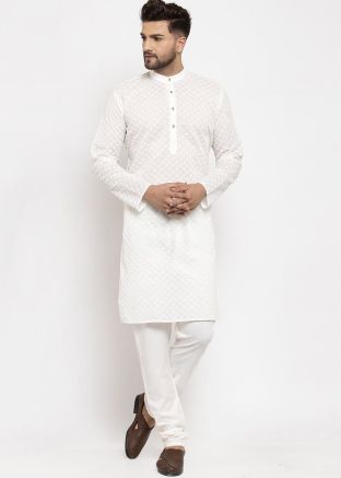 Readymade Cream Cotton Kurta
