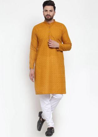 Readymade Yellow Cotton Kurta