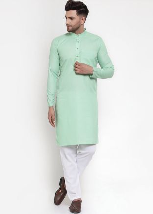 Readymade Green Cotton Kurta
