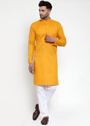 Readymade Yellow Cotton Kurta