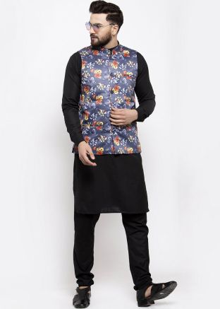 Readymade Grey Silk Nehru Jacket
