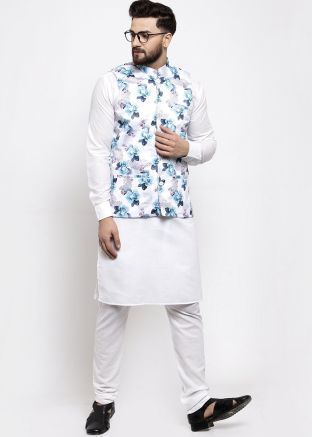 Readymade Silver Silk Nehru Jacket