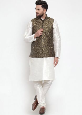 Readymade Gold Cotton Nehru Jacket