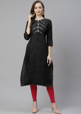 Black Gota Patti Work Long Kurta Set