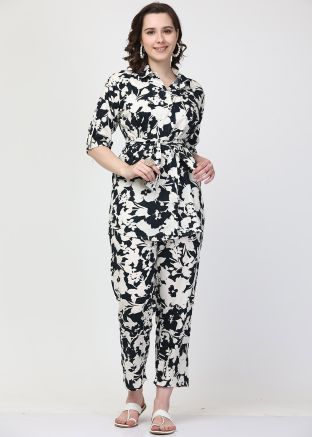 Black Printed Co-ord Set In Cotton