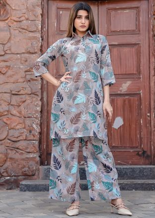 Grey Readymade Printed Co-Ord Set
