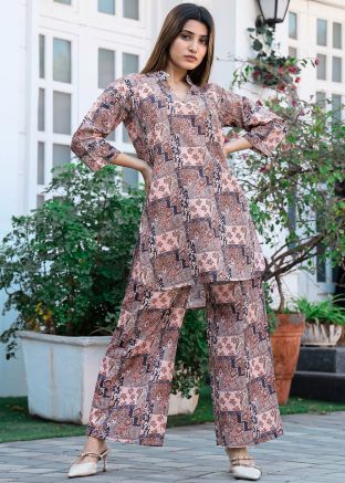 Multicolor Readymade Printed Co-Ord Set