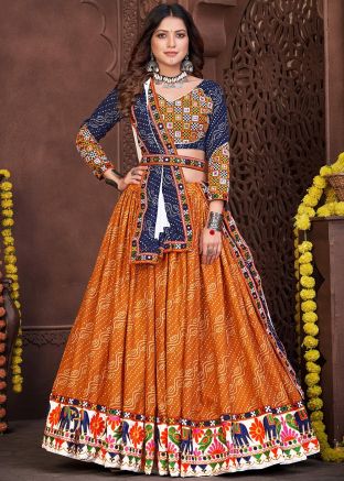 Yellow Embroidered Navratri Lehenga Choli