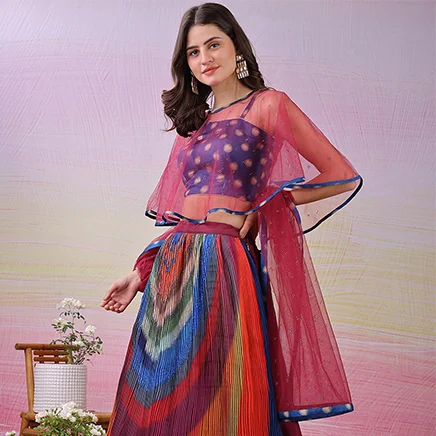shop printed lehengas