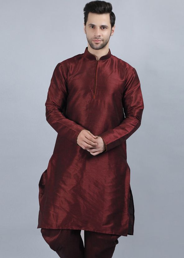 Readymade Maroon Mens Kurta