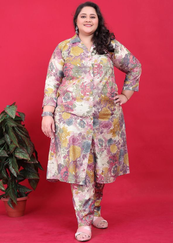 Multicolor Readymade Digital Printed Co-Ord Set