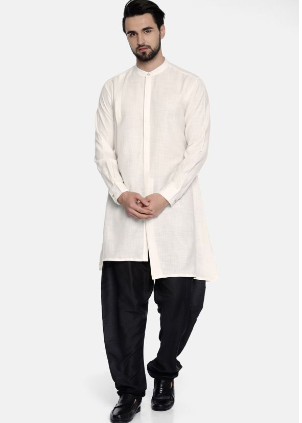 Readymade Off White Kurta Pajama Set
