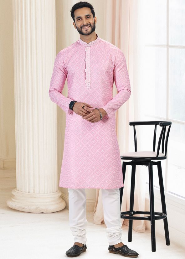 Pink Digital Printed Kurta Pajama