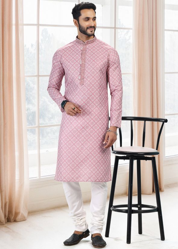 Pink Digital Printed Kurta Pajama