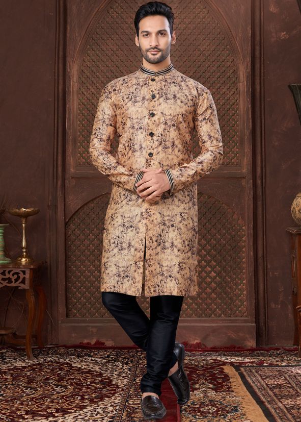 Multicolor Woven Men Kurta Pajama