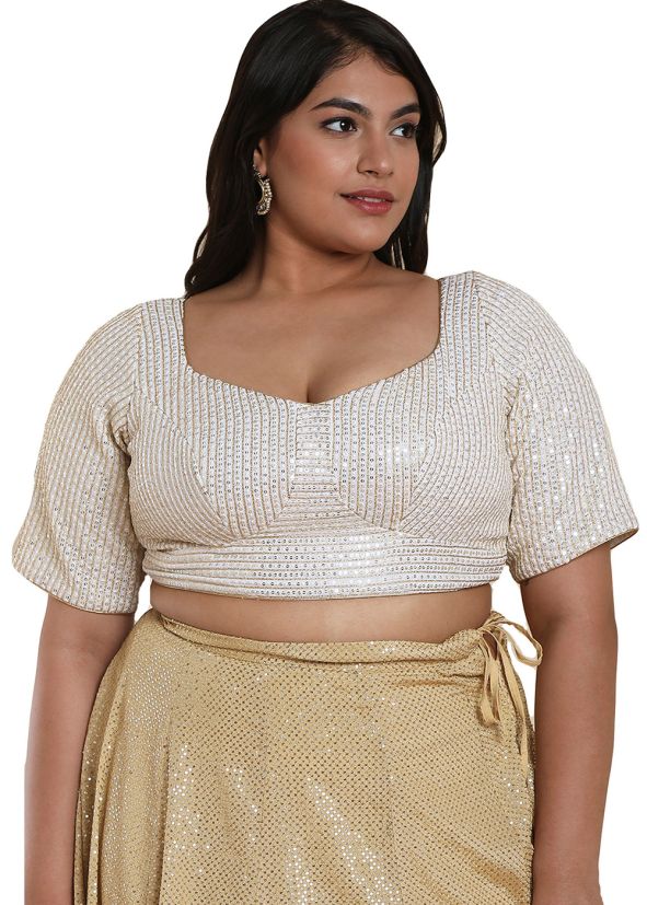 Off White Color Silk Saree Blouse 