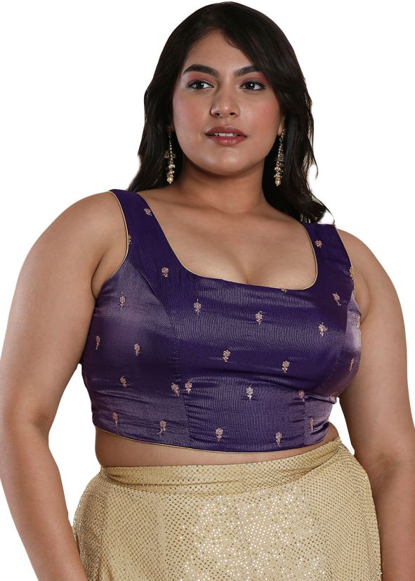 Purple Color Tissue Saree Blouse 